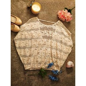 Free People Cream Poncho